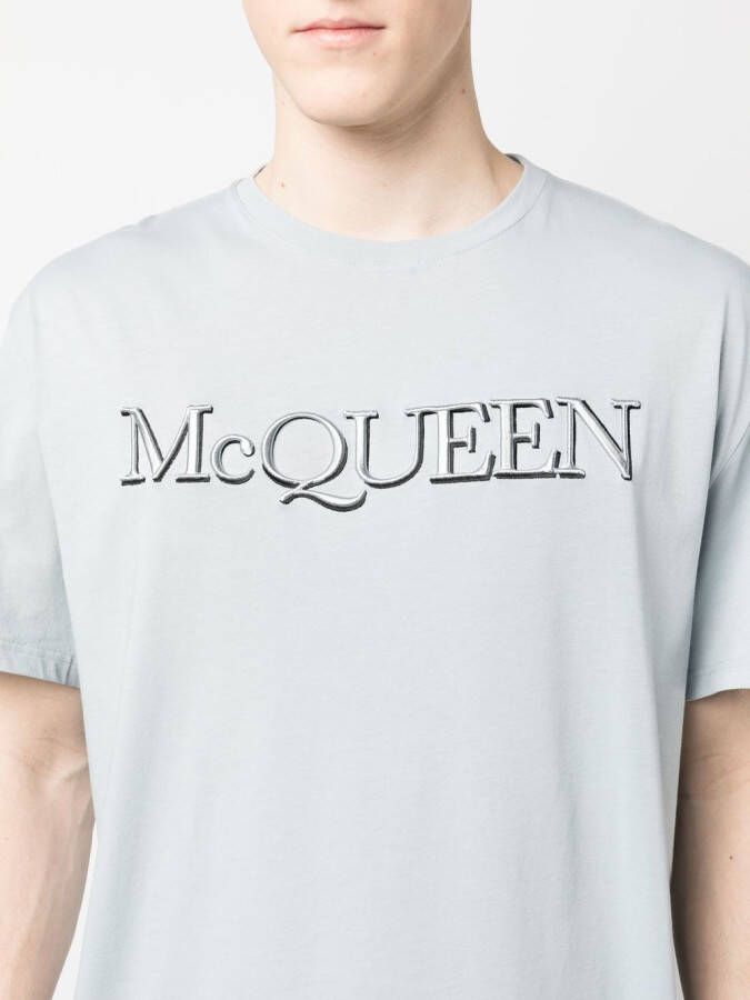 Alexander McQueen T-shirt met logoprint Grijs