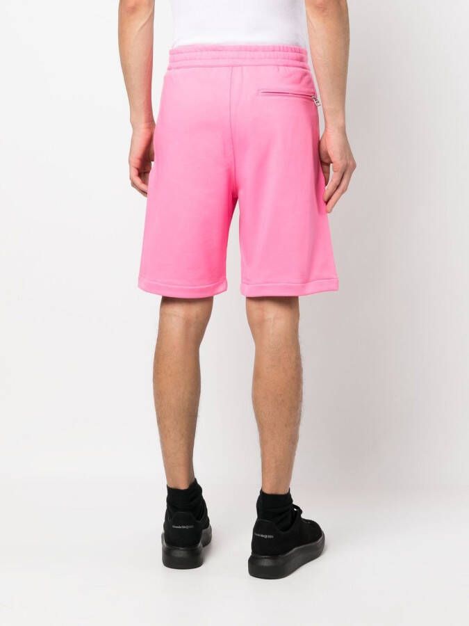 Alexander McQueen Trainingsshorts met logoprint Roze