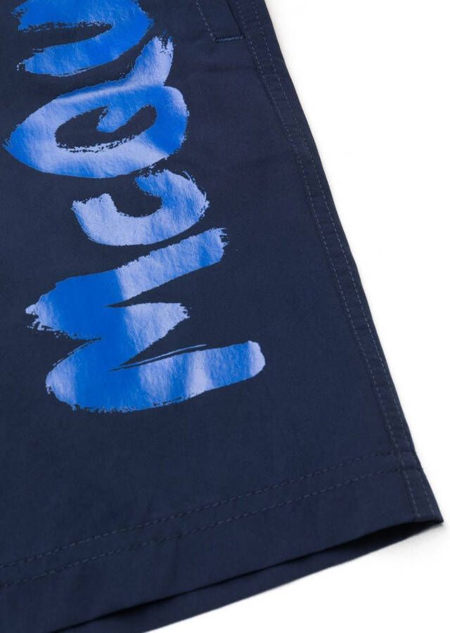 Alexander McQueen Zwembroek met logoprint Blauw