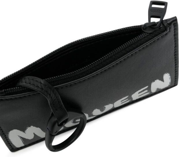 Alexander McQueen Leren portemonnee met logoprint Zwart