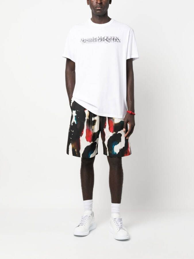 Alexander McQueen Shorts met logoprint Zwart