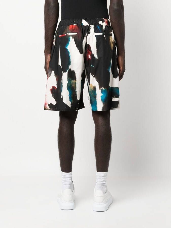 Alexander McQueen Shorts met logoprint Zwart