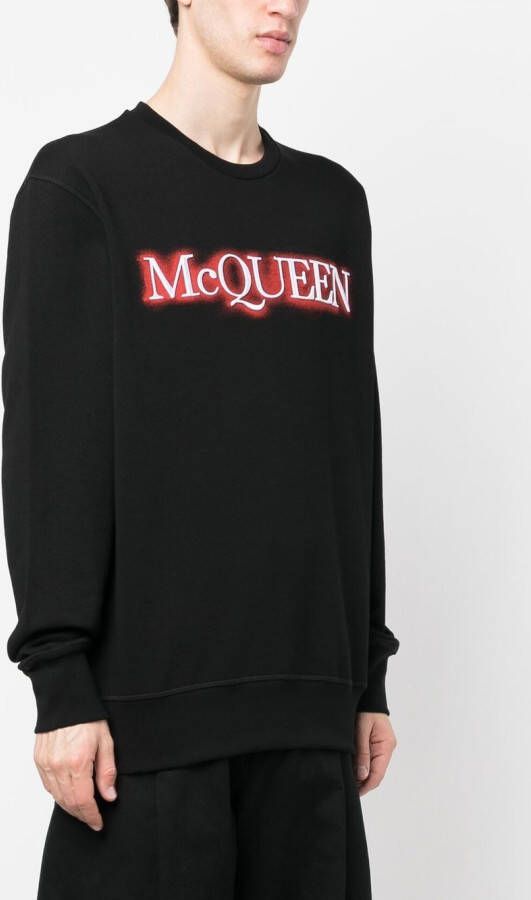 Alexander McQueen Sweater met logoprint Zwart