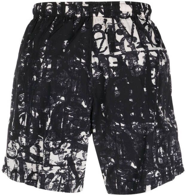 Alexander McQueen Zwembroek met logoprint Zwart
