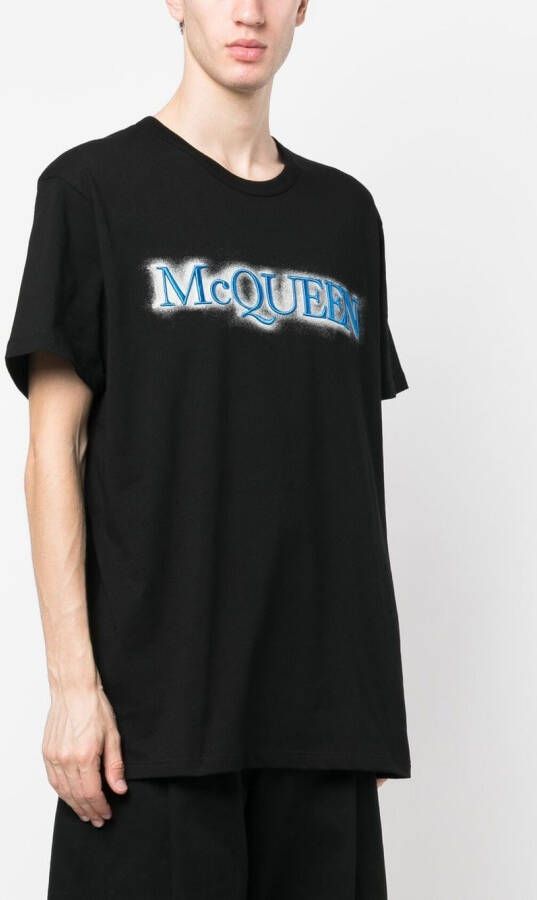 Alexander McQueen T-shirt met logoprint Zwart