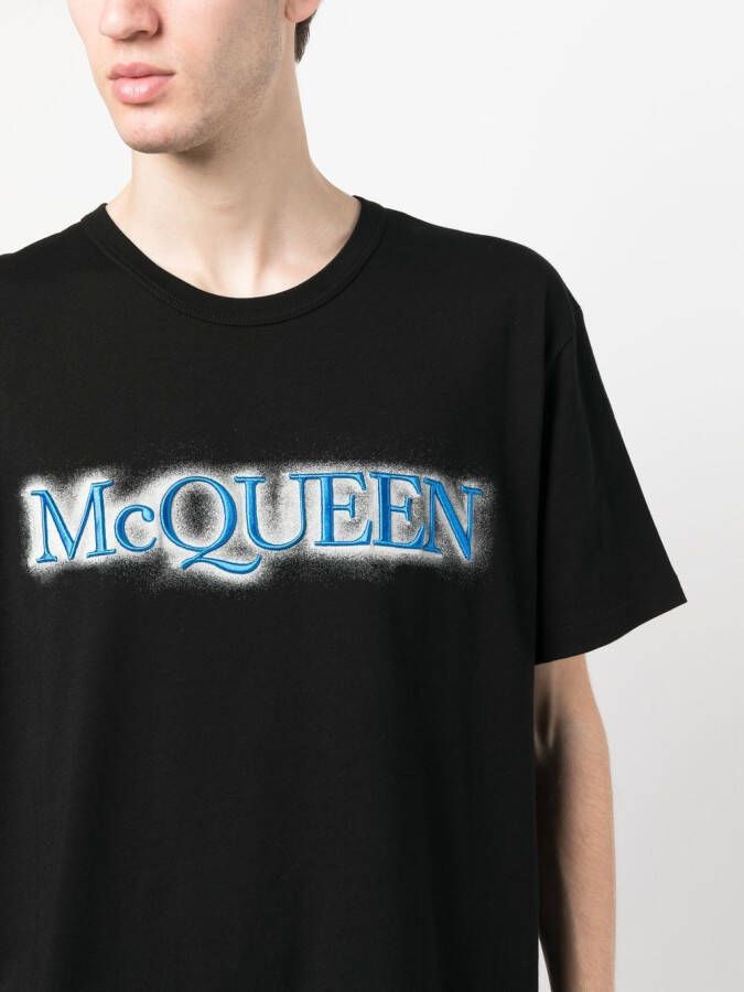 Alexander McQueen T-shirt met logoprint Zwart
