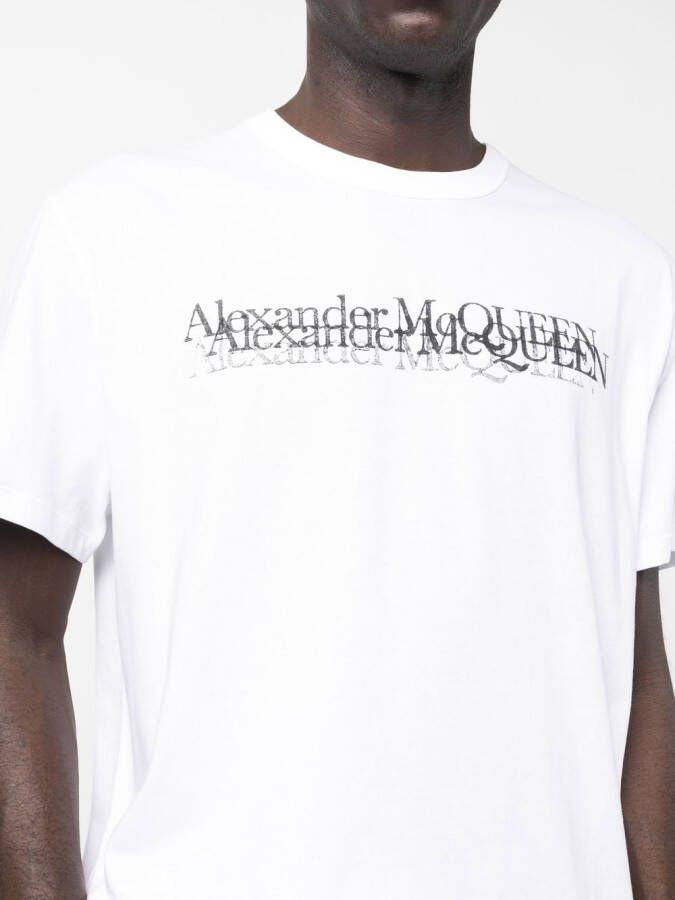 Alexander McQueen T-shirt met logo Wit