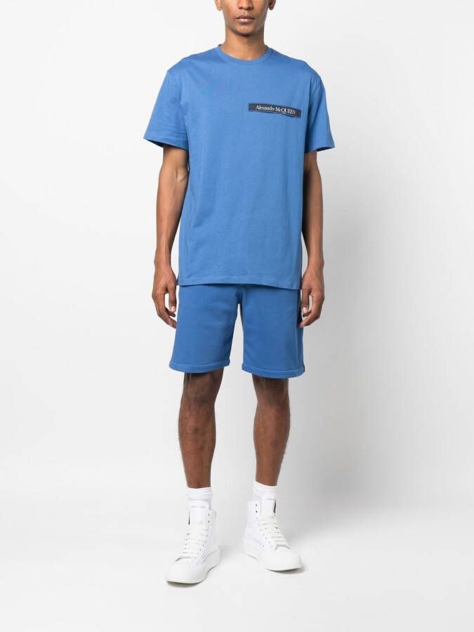 Alexander McQueen Shorts met logoband Blauw
