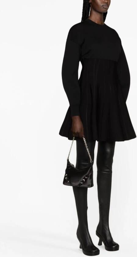 Alexander McQueen Mini-jurk met lange mouwen Zwart