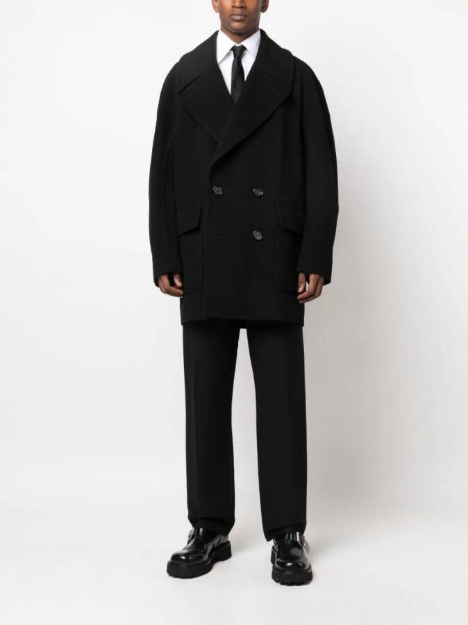 Alexander McQueen Mantel met dubbele rij knopen Zwart