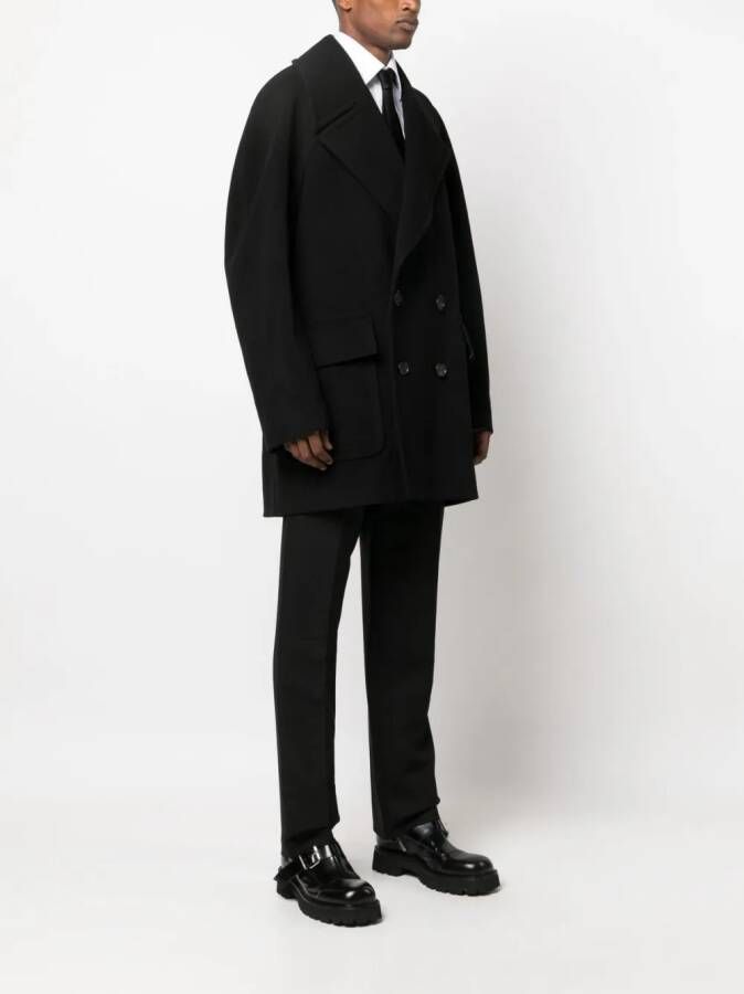 Alexander McQueen Mantel met dubbele rij knopen Zwart