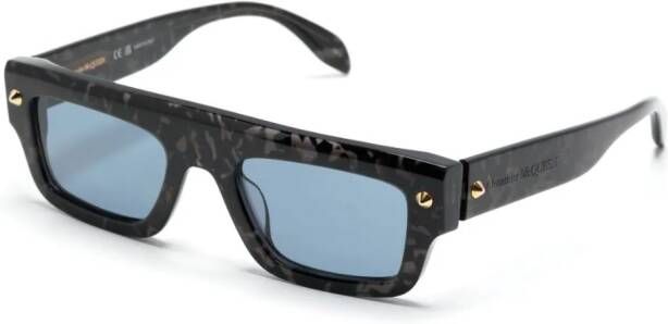 Alexander McQueen Eyewear Zonnebril met vierkant montuur Zwart