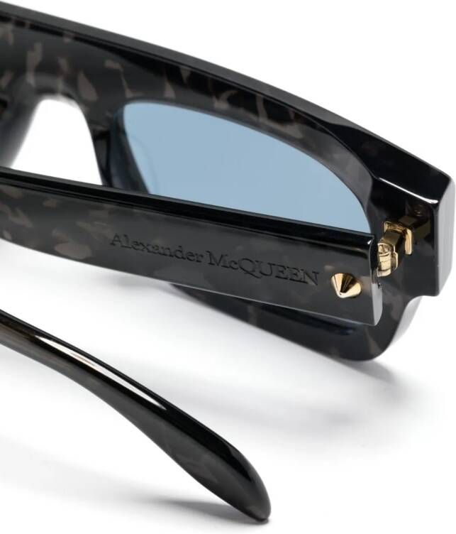Alexander McQueen Eyewear Zonnebril met vierkant montuur Zwart