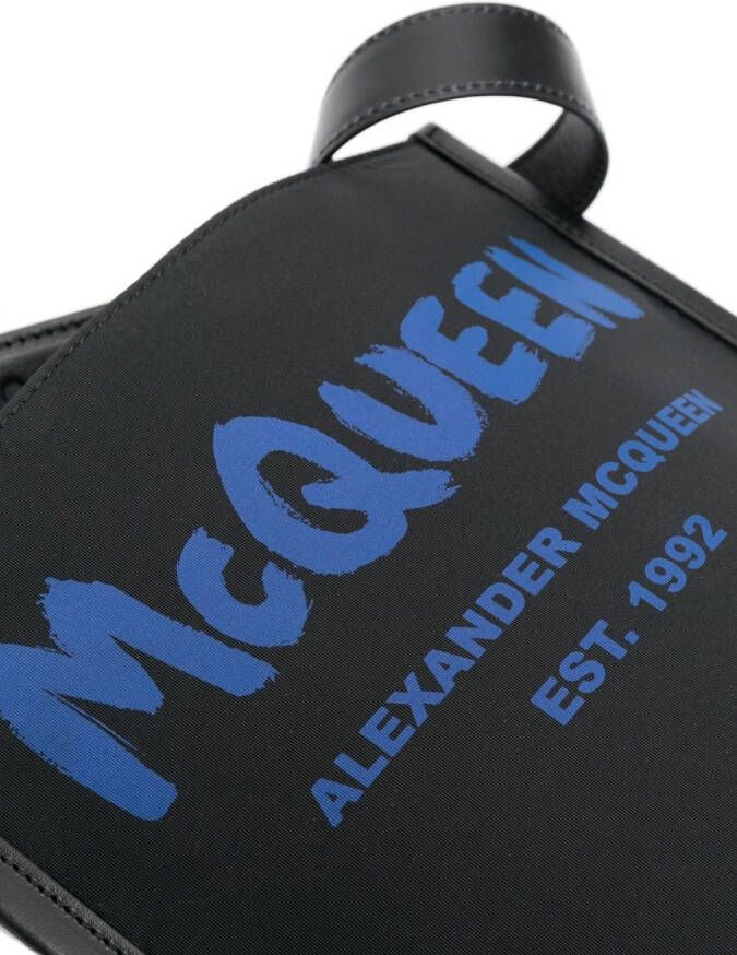 Alexander McQueen Messengertas met logoprint Zwart