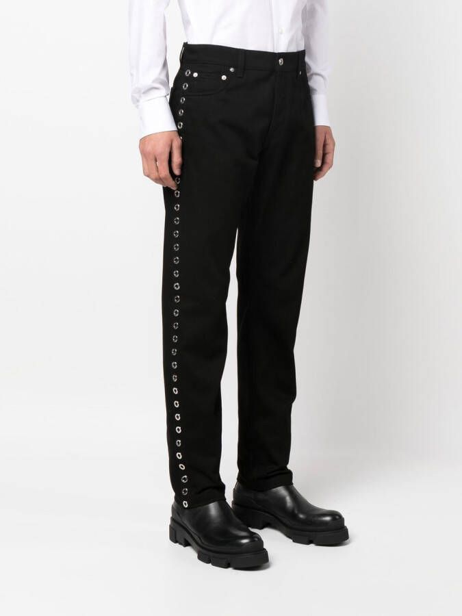 Alexander McQueen Jeans met metalen ringlets Zwart