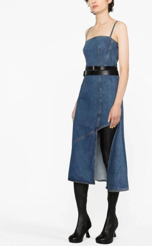 Alexander McQueen Midi-jurk met split Blauw