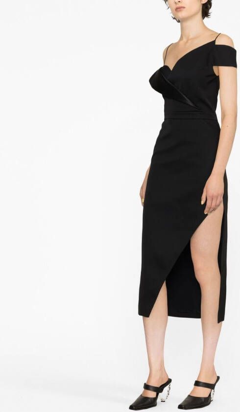 Alexander McQueen Midi-jurk met zijsplit Zwart