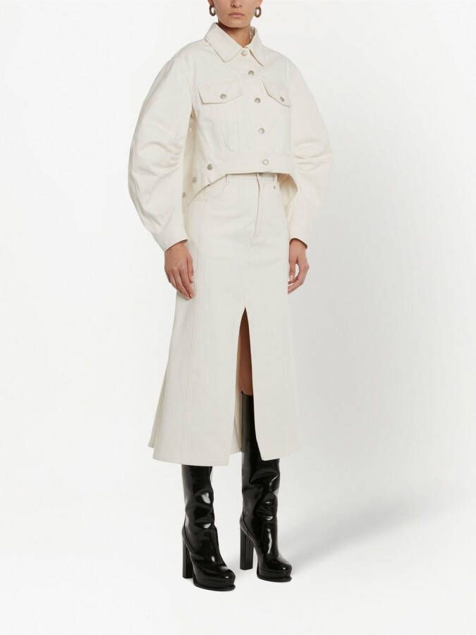 Alexander McQueen Midi-rok met A-lijn Wit