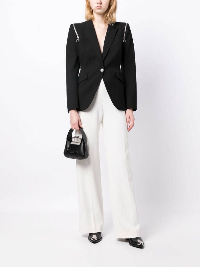 Alexander McQueen The Jewelled Hobo leren mini tas Zwart