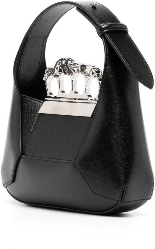 Alexander McQueen The Jewelled Hobo leren mini tas Zwart