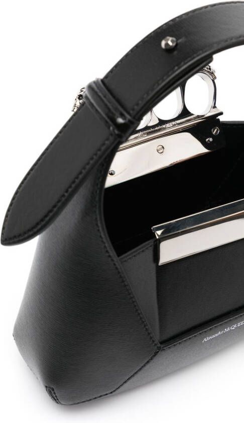 Alexander McQueen The Jewelled Hobo leren mini tas Zwart