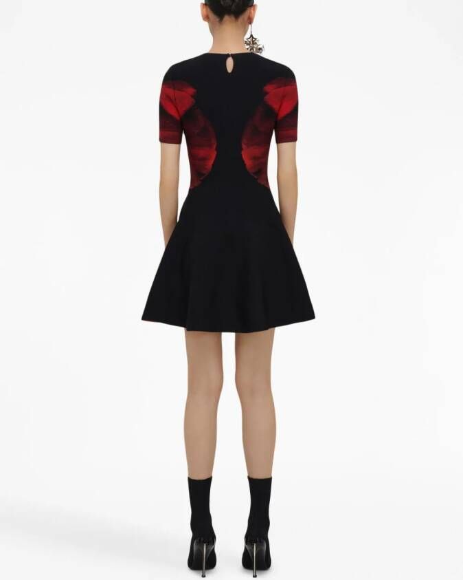 Alexander McQueen Mini-jurk met bloemjacquard Zwart