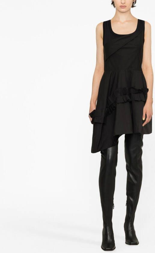 Alexander McQueen Mini-jurk met diepe ronde hals Zwart