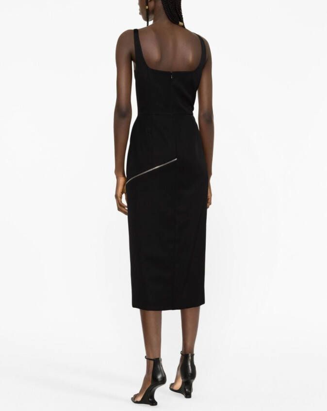 Alexander McQueen Mini-jurk verfraaid met rits Zwart