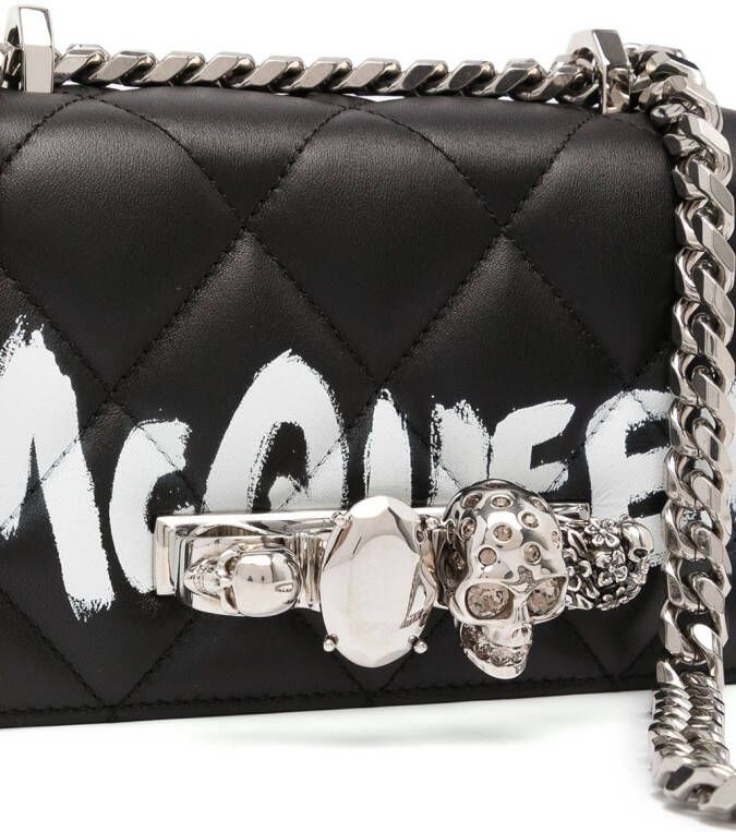 Alexander McQueen Jewelled kleine crossbodytas Zwart