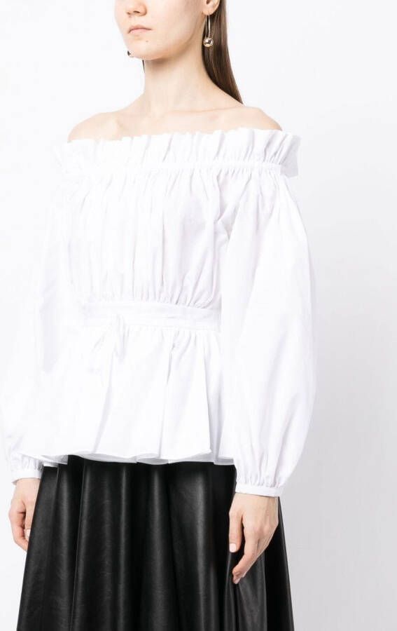 Alexander McQueen Off-shoulder blouse Wit