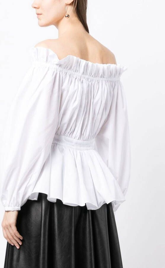 Alexander McQueen Off-shoulder blouse Wit