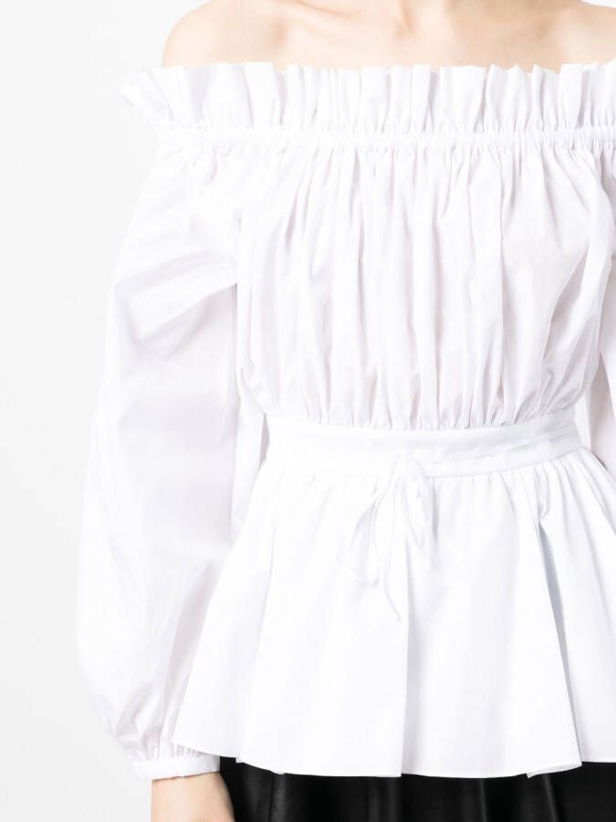 Alexander McQueen Off-shoulder blouse Wit