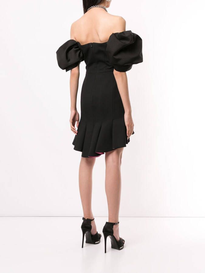 Alexander McQueen Off-shoulder jurk Zwart