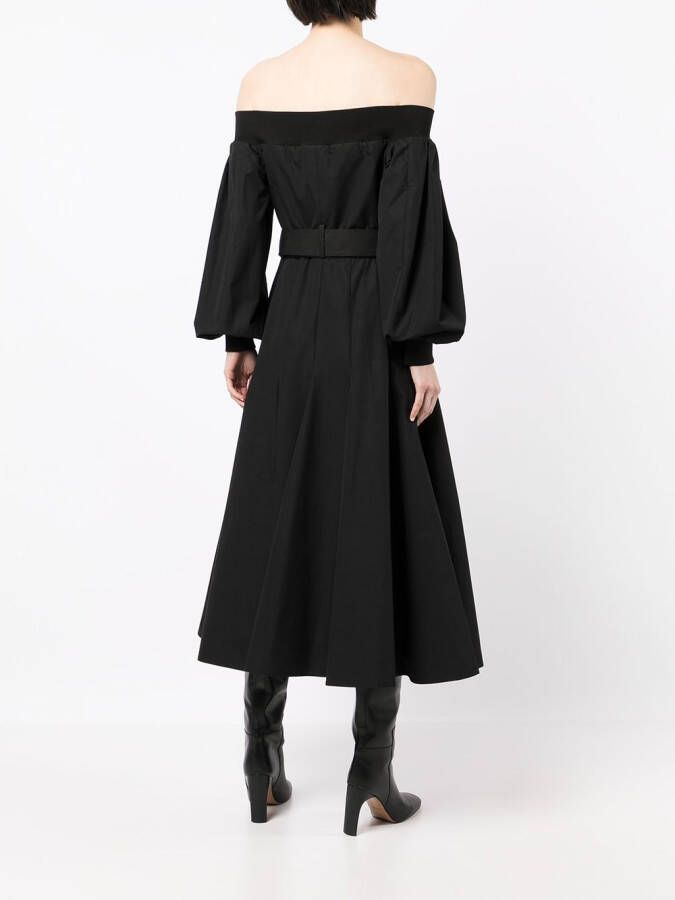 Alexander McQueen Off-shoulder jurk Zwart