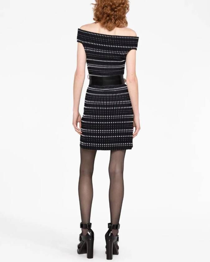Alexander McQueen Off-shoulder mini-jurk Zwart