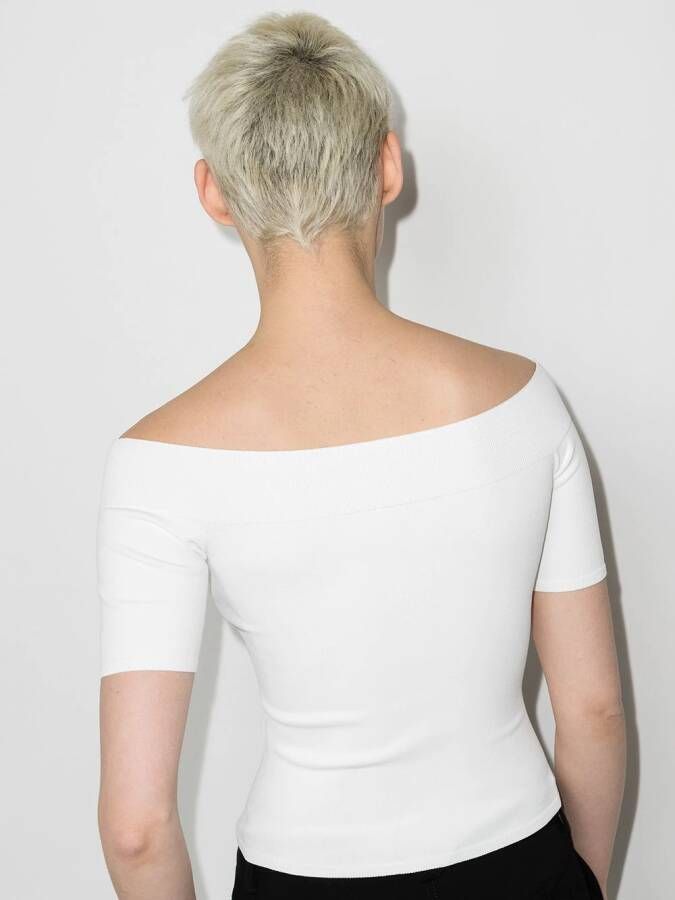 Alexander McQueen Off-shoulder T-shirt Wit