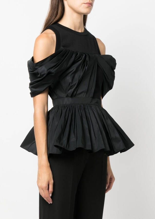 Alexander McQueen Off-shoulder top Zwart