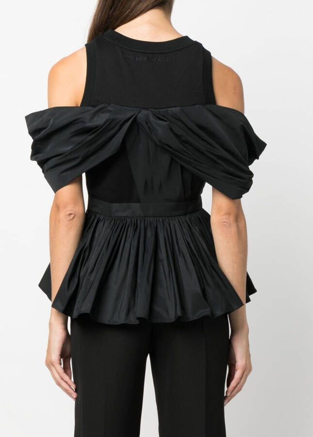 Alexander McQueen Off-shoulder top Zwart