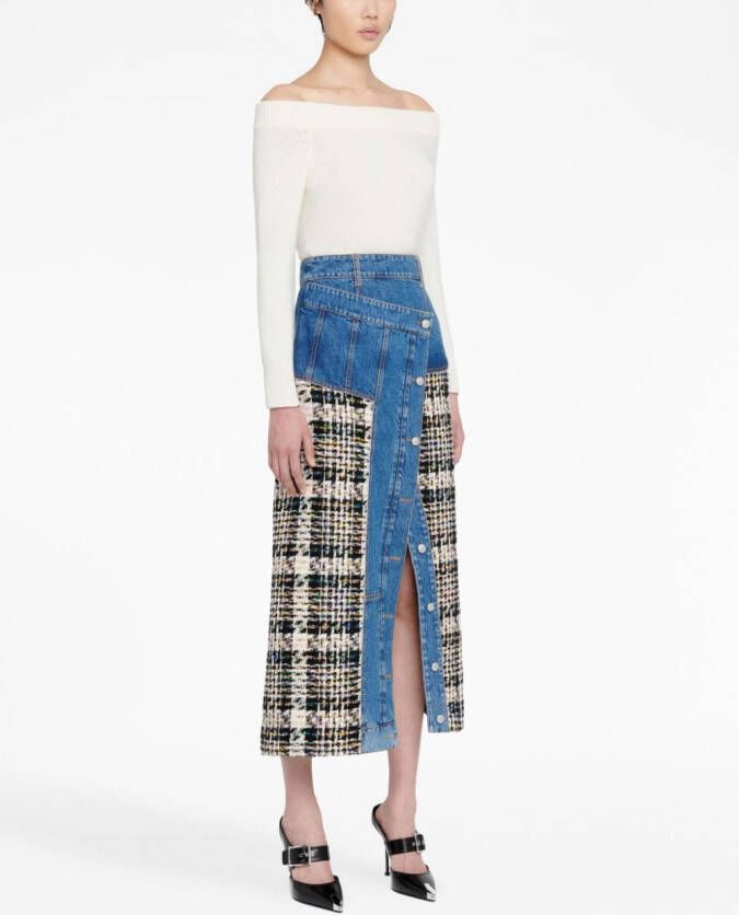 Alexander McQueen Off-shoulder trui Beige