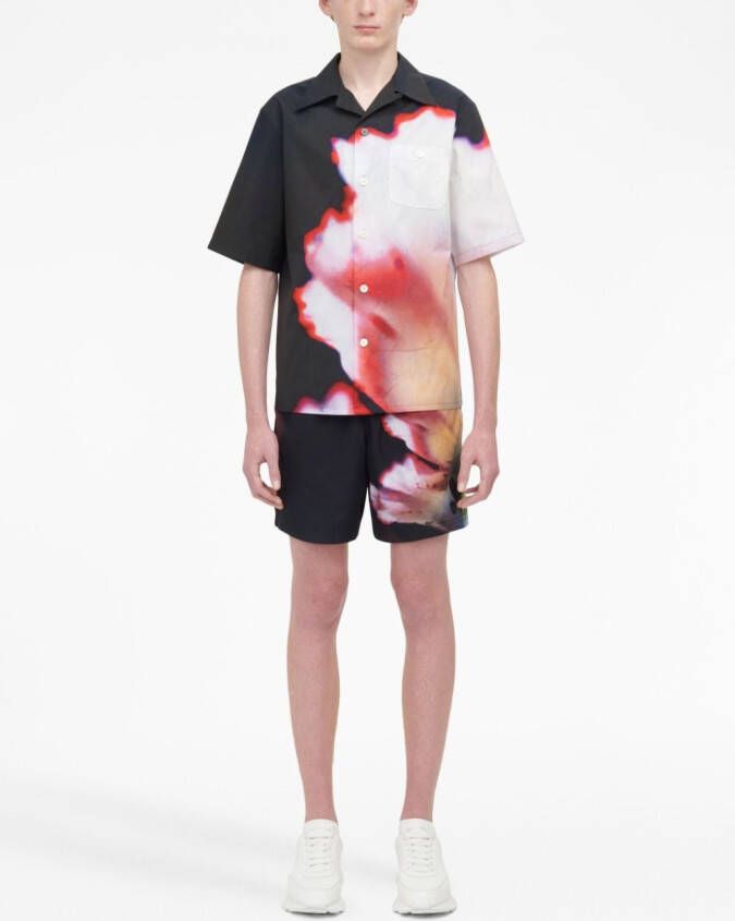 Alexander McQueen Overhemd met bloemenprint Zwart