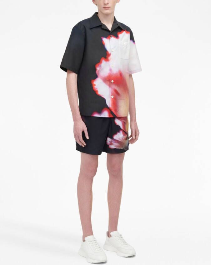Alexander McQueen Overhemd met bloemenprint Zwart
