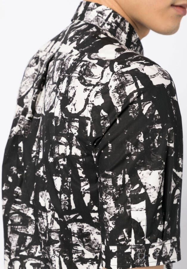 Alexander McQueen Overhemd met kalligrafie print Zwart