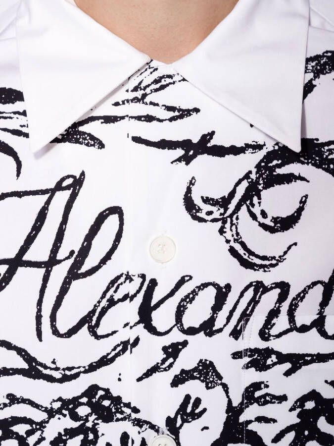 Alexander McQueen Overhemd met logoprint Wit