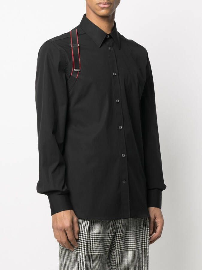 Alexander McQueen Overhemd met schouderdetail Zwart