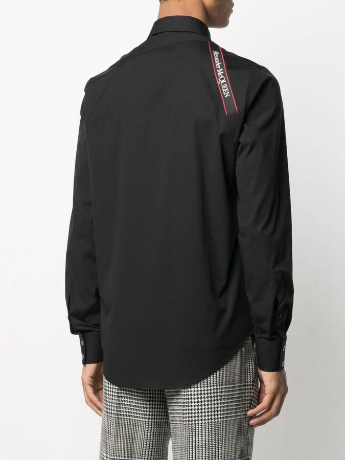 Alexander McQueen Overhemd met schouderdetail Zwart