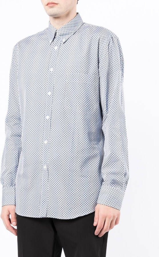 Alexander McQueen T-shirt met doodskopprint en lange mouwen Blauw
