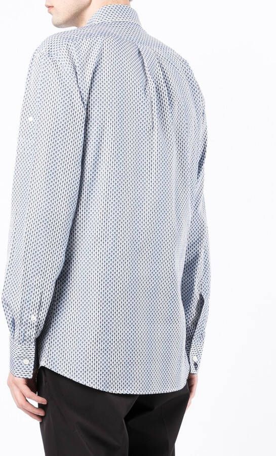 Alexander McQueen T-shirt met doodskopprint en lange mouwen Blauw