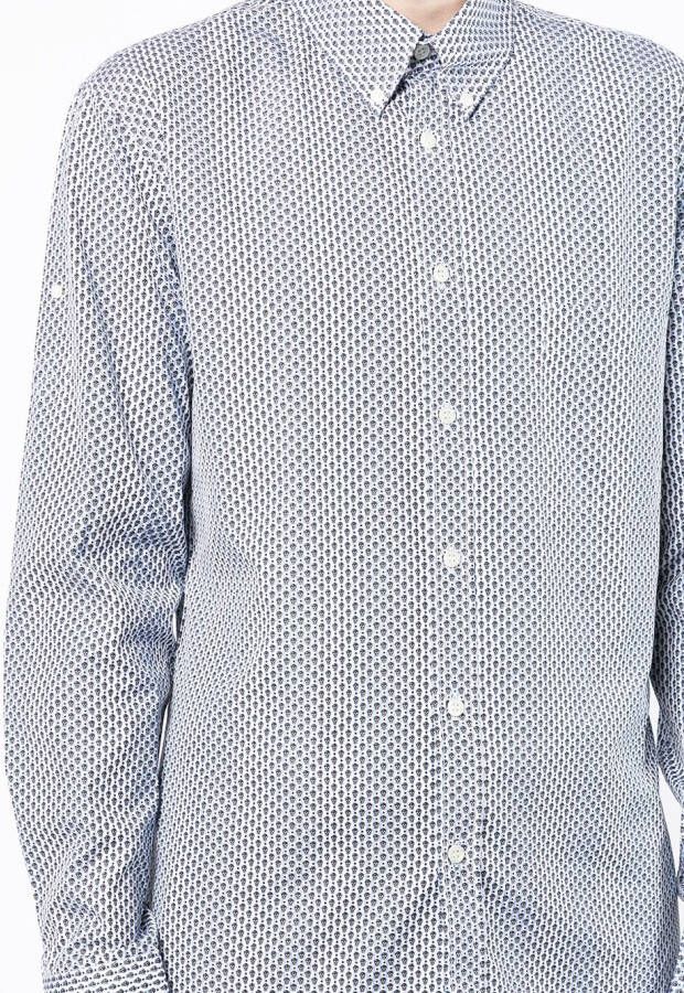 Alexander McQueen T-shirt met doodskopprint en lange mouwen Blauw