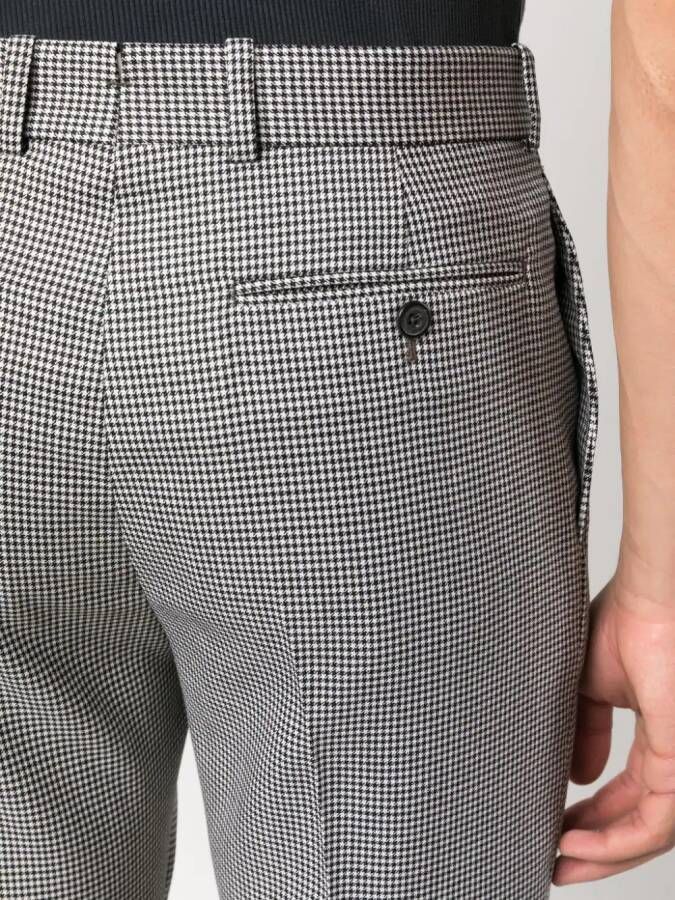 Alexander McQueen Pantalon met pied-de-poule print Zwart