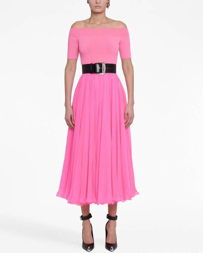 Alexander McQueen Midi-plooirok Roze